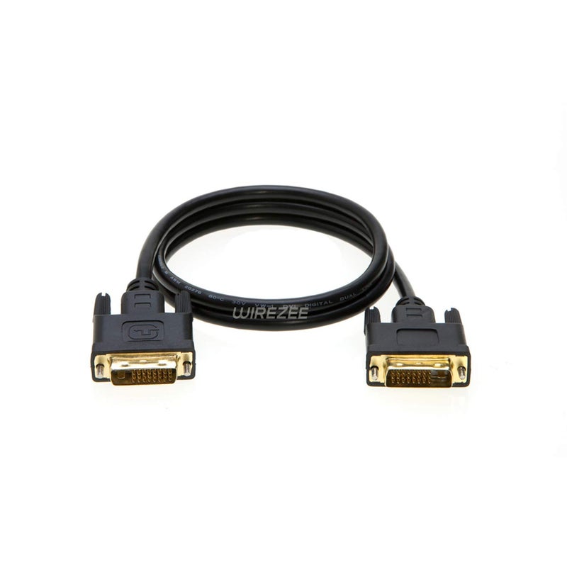 WireZee DVI-D Cable Dual Link DVI to DVI Male Wire 24+1 Pin 3ft 6ft 10ft 15ft 25ft (3FT) - Image 1